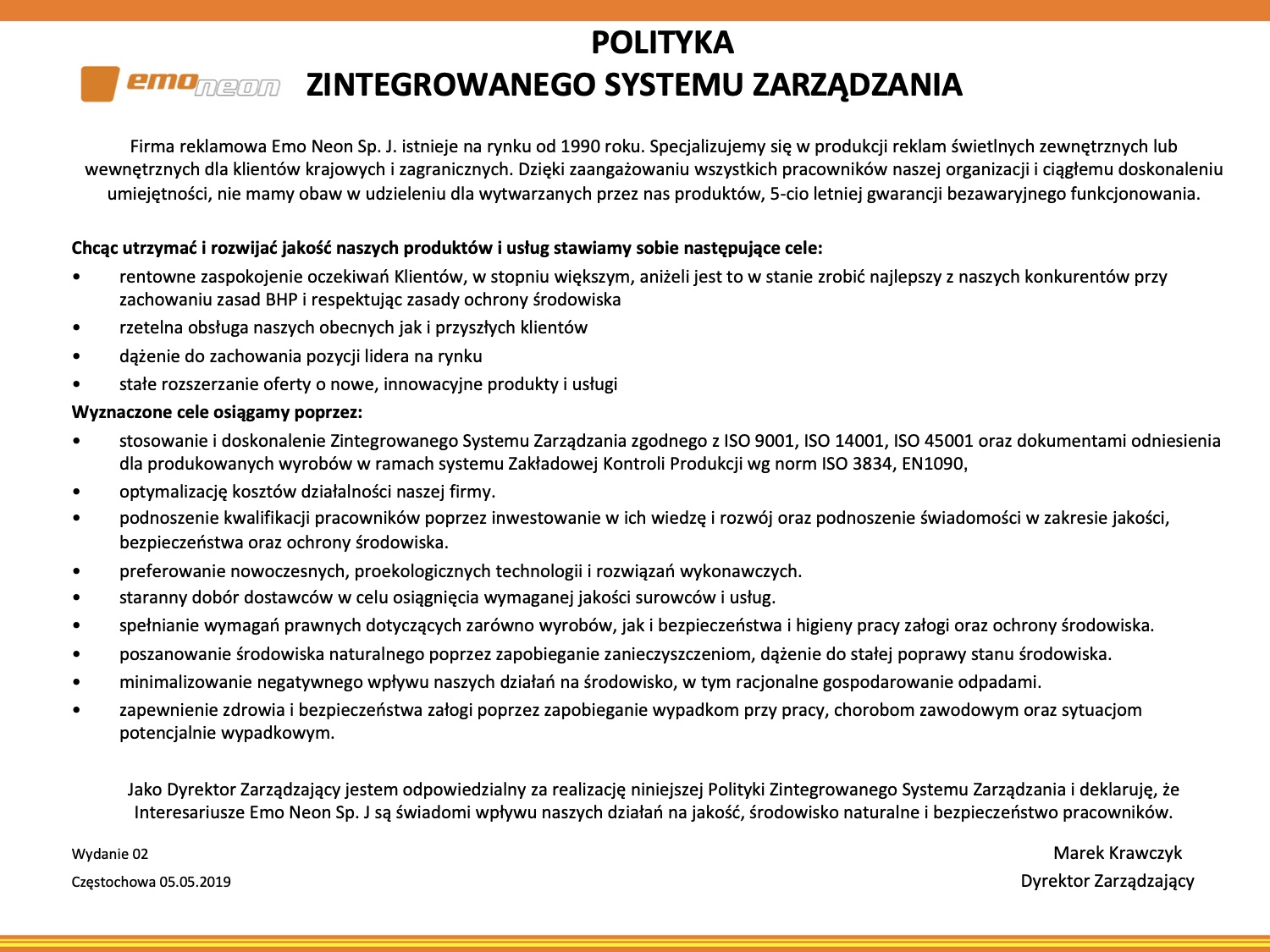 KZSZ- 04 Polityka Zintegrowanego Systemu Zarzadzania